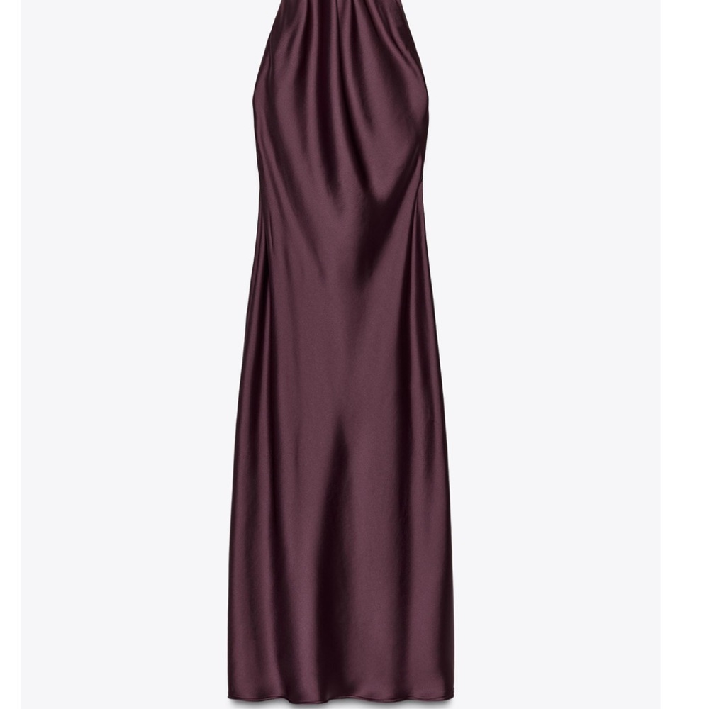 Zara Deep Purple Satin Maxi Dress